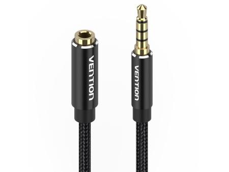 Cable Estéreo Vention BHCBJ/ Jack 3.5 Macho - Jack 3.5 Hembra/ 5m/ Negro