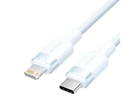 Cable USB Tipo-C Lightning Vention LALSF/ USB Tipo-C Macho - Lightning Macho/ 27W/ 480Mbps/ 1m/ Azul