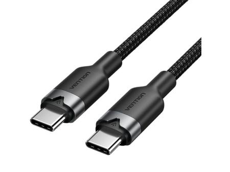 Cable USB 2.0 Tipo-C 3A Vention TRDBH/ USB Tipo-C Macho - USB Tipo-C Macho/ Hasta 60W/ 480Mbps/ 2m/ Negro