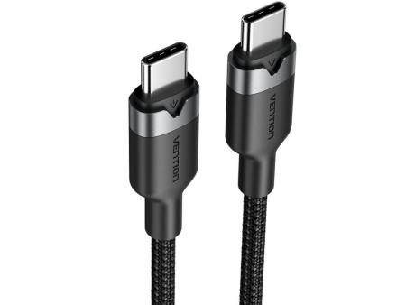 Cable USB 2.0 Tipo-C 3A Vention TRDBH/ USB Tipo-C Macho - USB Tipo-C Macho/ Hasta 60W/ 480Mbps/ 2m/ Negro