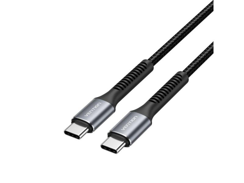 Cable USB Tipo-C Vention H15BF/ USB Tipo-C Macho - USB Tipo-C Macho/ 60W/ 480Mbps/ 1m/ Negro