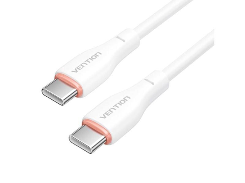 Cable USB Tipo-C Vention H27WF/ USB Tipo-C Macho - USB Tipo-C Macho/ 60W/ 480Mbps/ 1m/ Blanco