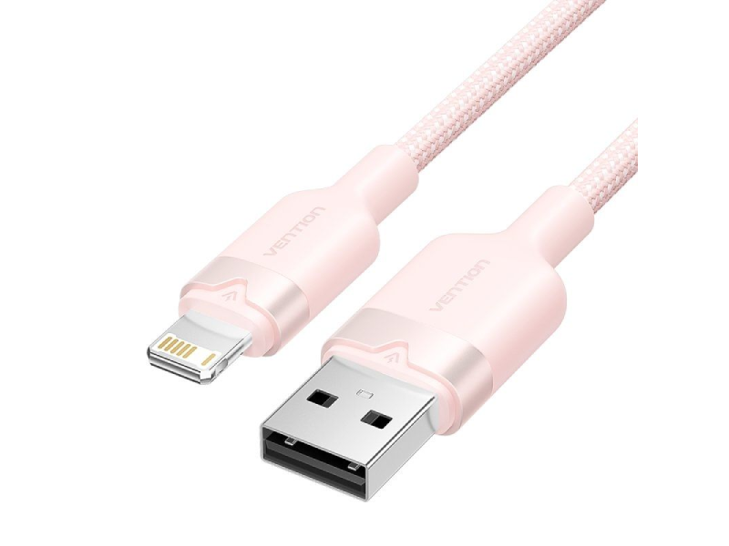 Cable USB Lightning Vention LANBH/ USB Macho - Lightning Macho/ 480Mbps/ 1m/ Rosa