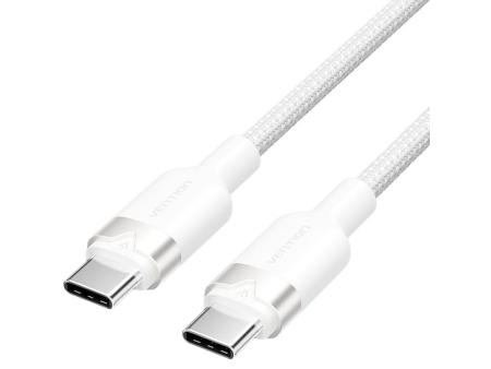 Cable USB 2.0 Tipo-C 3A Vention TRDWF/ USB Tipo-C Macho - USB Tipo-C Macho/ Hasta 60W/ 480Mbps/ 1m/ Blanco