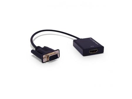 Cable Conversor 3GO C132 HDMI Hembra - VGA Macho/ 28.5cm/ Negro