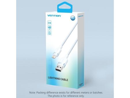 Cable USB 2.0 Lightning Vention LANSF/ USB Macho - Lightning Macho/ 480Mbps/ 1m/ Azul