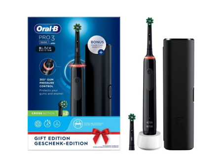 Cepillo Dental Braun Oral-B Vitality Pro 3 3500/ Incluye 2 Recambios/ Negro