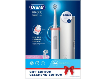 Cepillo Dental Braun Oral-B Vitality Pro 3 3500/ Incluye 2 Recambios/ Blanco