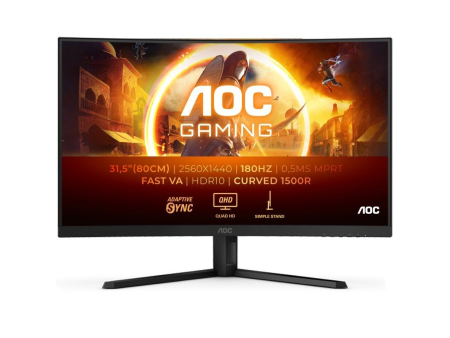 Monitor Gaming Curvo AOC CQ32G4VE 31.5'/ QHD/ 0.5ms/ 180Hz/ VA/ Negro