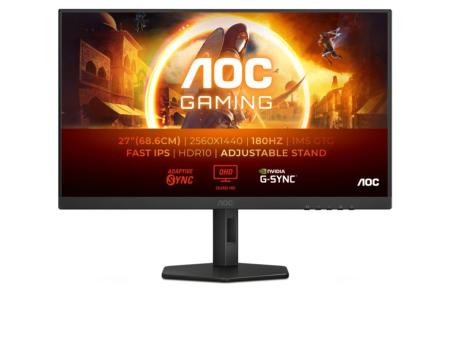 Monitor Gaming AOC Q27G4XF 27'/ QHD/ 0.5ms/ 180Hz/ IPS/ Regulable en altura/ Negro