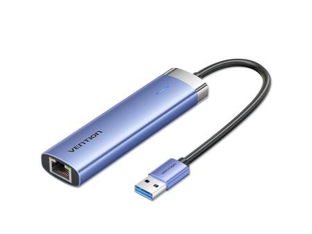 Hub USB 3.0 Vention TGFSB/ 3xUSB/ 1xRJ45/ 1xUSB Tipo-C PD