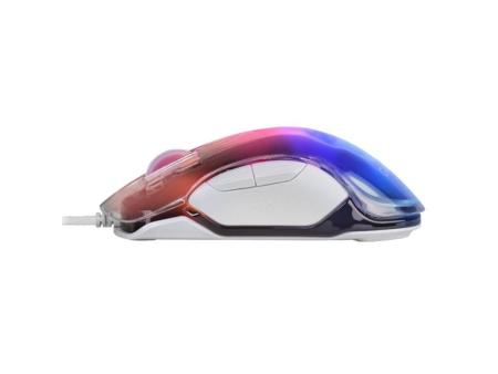 Ratón Gaming Mars Gaming MMGLOWW/ Hasta 12800 DPI/ Blanco