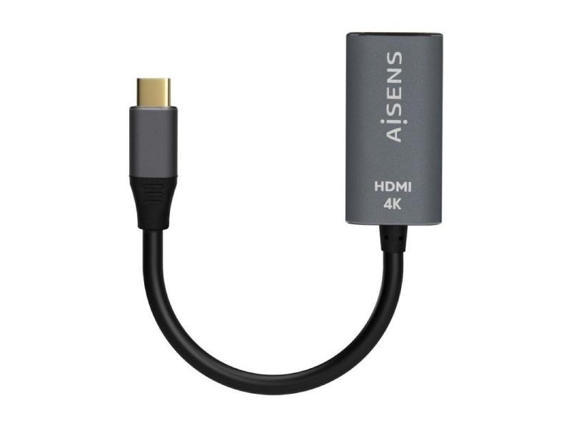 Conversor HDMI 4K 60Hz Aisens A109-0683/ HDMI Hembra - USB Tipo-C Macho/ 15cm/ Gris