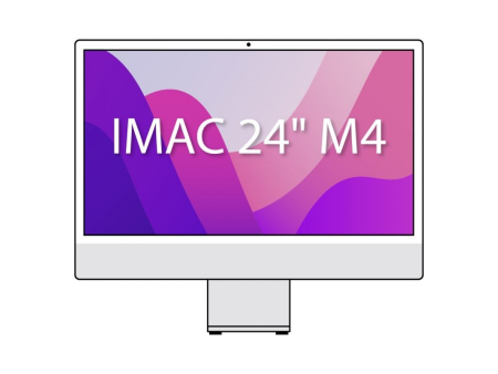 Apple iMac 24' Retina 4,5K / M4 10-Core CPU/ 16Gb/ 256Gb SSD/ 10-Core GPU/ Cristal Nanotexturizado/ Plata