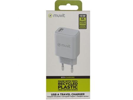 Cargador de Pared Muvit For Change MCACC0002/ 1xUSB/ 15W