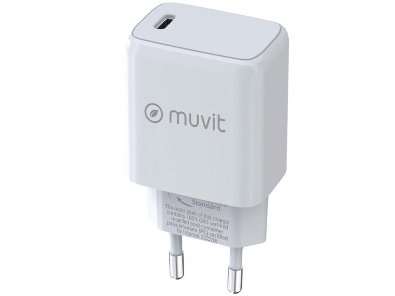 Cargador de Pared Muvit For Change MCACC0012/ 1xUSB Tipo-C/ 20W