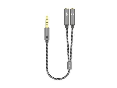 Adaptador Aisens A128-0415/ Jack 3.5 Macho - 2x Jack 3.5 Hembra/ 25cm/ Gris