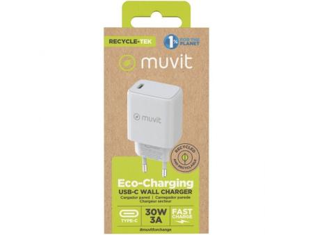 Cargador de Pared Muvit For Change MCACC0014/ 1xUSB Tipo-C/ 30W