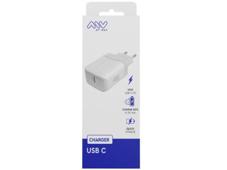 Cargador de Pared Myway MWACC0005/ 1xUSB Tipo-C/ 20W