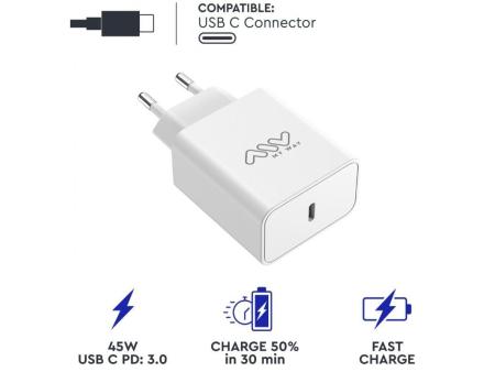 Cargador de Pared Myway MWACC0018/ 1xUSB Tipo-C/ 45W