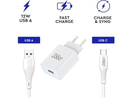 Cargador de Pared Myway MYWEPAK0002/ 1xUSB + Cable USB Tipo-C/ 15W