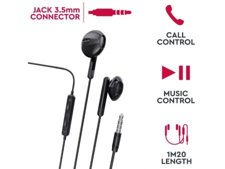 Auriculares Intrauditivos Myway MWHPH0019/ con Micrófono/ Jack 3.5/ Negros