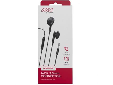 Auriculares Intrauditivos Myway MWHPH0019/ con Micrófono/ Jack 3.5/ Negros