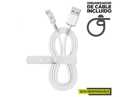 Cable USB 2.0 Tipo-C Muvit For Change MCUSC0003/ USB Tipo-C Macho - USB Macho/ Hasta 27W/ 1.2m/ Blanco