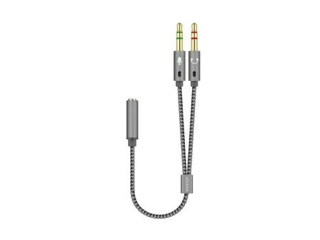 Adaptador Aisens A128-0417/ Jack 3.5 Hembra - 2x Jack 3.5 Macho/ 25cm/ Gris