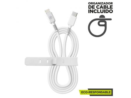 Cable USB 2.0 Tipo-C Lightning Muvit For Change MCUSC0006/ USB Tipo-C Macho - Lightning/ Hasta 27W/ 1.2m/ Blanco