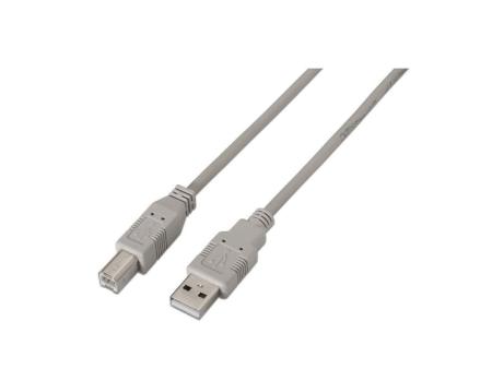 Cable USB 2.0 Impresora Aisens A101-0001/ USB Tipo-B Macho - USB Macho/ Hasta 2.5W/ 60Mbps/ 1m/ Beige