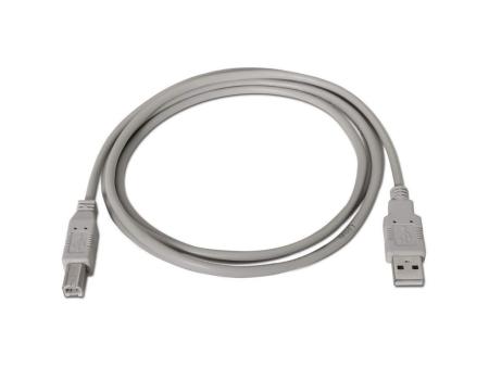 Cable USB 2.0 Impresora Aisens A101-0001/ USB Tipo-B Macho - USB Macho/ Hasta 2.5W/ 60Mbps/ 1m/ Beige