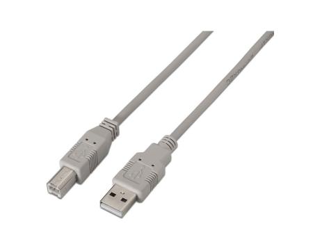 Cable USB 2.0 Impresora Aisens A101-0002/ USB Tipo-B Macho - USB Macho/ Hasta 2.5W/ 60Mbps/ 1.8m/ Beige