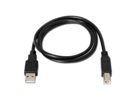 Cable USB 2.0 Impresora Aisens A101-0006/ USB Tipo-B Macho - USB Macho/ Hasta 2.5W/ 60Mbps/ 1.8m/ Negro