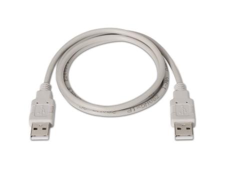 Cable USB 2.0  Aisens A101-0021/ USB Macho - USB Macho/ Hasta 2.5W/ 60Mbps/ 1m/ Beige