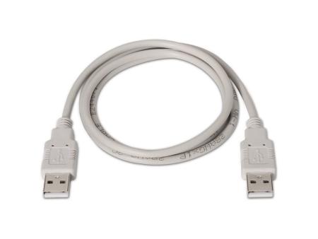 Cable USB 2.0 Aisens A101-0022/ USB Macho - USB Macho/ Hasta 2.5W/ 60Mbps/ 2m/ Beige