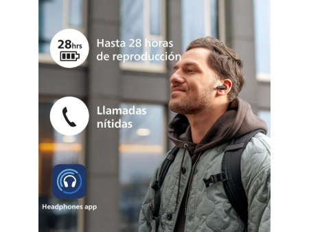 Auriculares Bluetooth Philips TAT2139WH con estuche de carga/ Autonomía 7h/ Blancos