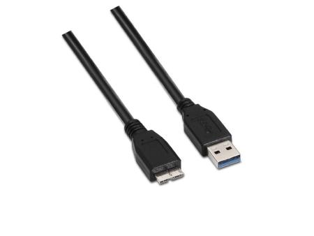 Cable USB 3.0 Aisens A105-0043/ USB Macho - MicroUSB Macho/ Hasta 9W/ 625Mbps/ 1m/ Negro