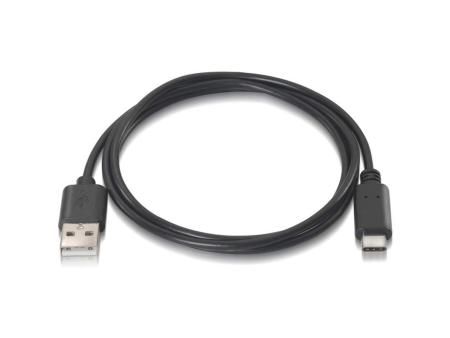 Cable USB 2.0 Tipo-C Aisens A107-0051/ USB Tipo-C Macho - USB Macho/ Hasta 9W/ 625Mbps/ 1m/ Negro