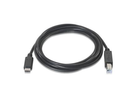 Cable USB 2.0  Impresora Aisens A107-0054/ USB Tipo-C Macho - USB Tipo-B Macho/ Hasta 9W/ 625Mbps/ 2m/ Negro