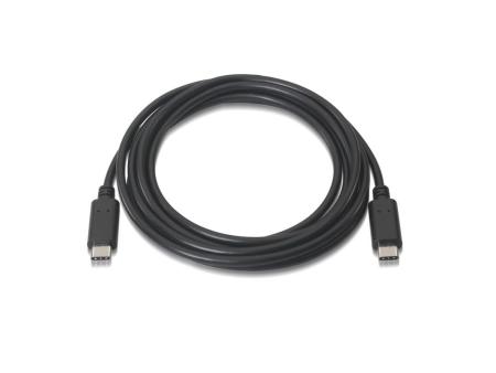 Cable USB 2.0 Tipo-C Aisens A107-0055/ USB Tipo-C Macho - USB Tipo-C Macho/ Hasta 9W/ 625Mbps/ 50cm/ Negro