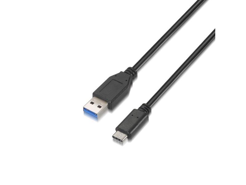 Cable USB 3.1 Aisens A107-0060/ USB Tipo-C Macho - USB Macho/ Hasta 27W/ 625Mbps/ 1m/ Negro