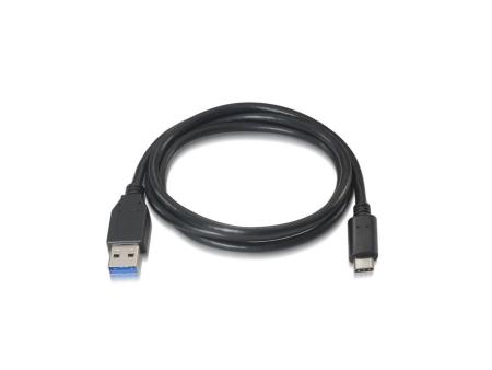 Cable USB 3.1 Aisens A107-0060/ USB Tipo-C Macho - USB Macho/ Hasta 27W/ 625Mbps/ 1m/ Negro