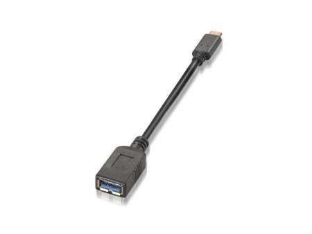 Cable USB 3.1 Aisens A107-0062/ USB Tipo-C Macho - USB Hembra/ Hasta 27W/ 625Mbps/ 15cm/ Negro