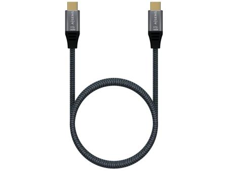 Cable USB 2.0 Tipo-C Aisens A107-0628 5A 100W/ USB Tipo-C Macho - USB Tipo-C Macho/ Hasta 100W/ 60Mbps/ 1m/ Gris