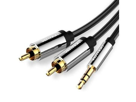 Cable Estéreo Vention BCFBL/ Jack 3.5 Macho - 2x RCA Macho/ 10m/ Negro