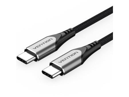 Cable USB 2.0 Tipo-C Vention TADHG/ USB Tipo-C Macho - USB Tipo-C Macho/ Hasta 60W/ 480Mbps/ 1.5m/ Gris