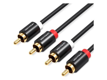 Cable Estéreo Vention VAB-R06-B200/ 2x RCA Macho - 2x RCA Macho/ 2m/ Negro