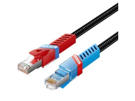 Cable de Red RJ45 SFTP Vention IKJBD Cat.8/ Gaming/ 50cm/ Negro