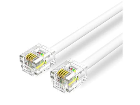 Cable de Teléfono RJ11 6P4C Vention IQBWH/ 2m/ Blanco